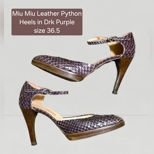 Miu Miu Purple Leather Python Heels